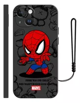 Funda De Silicona Para iPhone Diseño De Spiderman + Correas