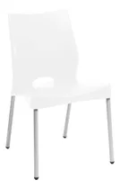 Silla De Comedor Plástico Reforzada Apilable Gris - Malba X4 Estructura De La Silla Blanco