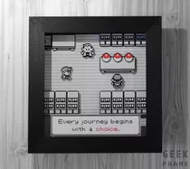 Pokemon Game Boy Oak Lab - Cuadro Diorama 3d - Geek Frame