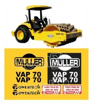 Kit De Adesivo Rolo Compactador Compatível Com Muller Vap 70 Cor Adesivo Emblema Gráfico Vap70