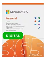 Microsoft 365/office Personal-1usuario-1 Año-5 Dispositivos 