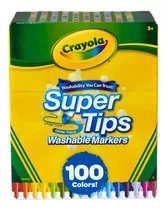 Crayola Marcador Lavable Super Tips 100 Unidades Originales
