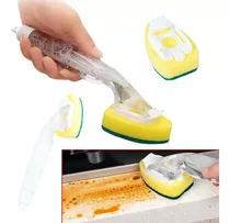 Esponja Con Cepillo Mango Dispensador De Jabón Fregar Bola8