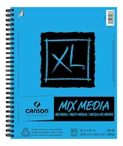 Block Canson Mix Media Xl 160gr 23x30.5cm Dibujo O Acuarela