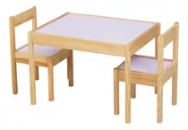 Mesa Para Niños 2 Sillas Mesita Infantil Madera