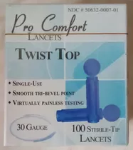 Lancetas Pro Comfort Twist Top Calibre 30