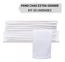 Kit 20 Pano De Chao Atacado Limpeza Saco Alvejado Grande Cor Branco