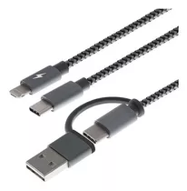 Cable Xtech Xtc-560 Con Entrada Usb Tipo A O C Salida Micro Usb, Lightning® (no Reversible) O Tipo C