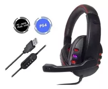 Fone De Ouvido Headset Gamer Usb Microfone Pc Fo-11 Cor Preto Cor Da Luz Rgb