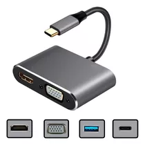 Cable Adaptador Tipo  C   A - Vga + Hdmi + Usb 3.1 + Usb  C 