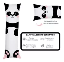 Fronha Para Travesseiro De Corpo Xuxão 1,30x0,38 Cor Panda Estampas