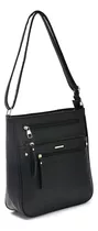 Cartera Bandolera Skora  Mujer Tote Bag Liviana De Nailon  Negra Asas Color Negro