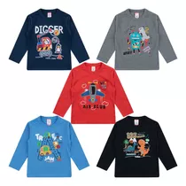 Kit 5 Camisetas Manga Longa Inverno Confortável Frio Atacado