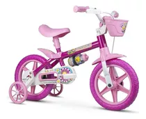 Bicicleta Infantil Flower Aro 12 Flower Rosa Nathor