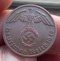 Moneda Alemania Segunda Guerra Mundial 1 Pfening 1940 A 