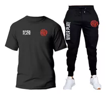 Conjunto Remera Y Pantalon Jogging Logo Marca Motivos