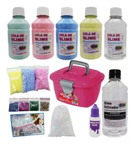 Kit Completo Grande Fazer Slime - Coloridas Brancas