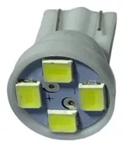 Lâmpada Automotiva T10 Cabeça Reta 4led 12v Super Branca