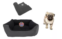 Cama Mediana  Para Mascota + Cobija Térmica Grande Color Gris