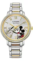 Reloj Citizen Eco-drive De Cristal Con Diseño De Mickey Mous