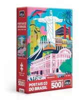 Quebra Cabeça Postais Do Brasil Monumentos 500 Peças