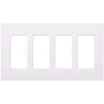 Lutron Cw-4-wh 4 Elementos Placa Claro Pared, Blanco