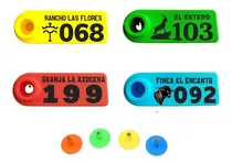 Aretes Personalizados A Laser Cabra Ovejo Cerdo. Pack 50 Und