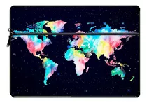 Funda Para Macbook Mac 13 15 Pulgadas Bolsillo Mundo Negro