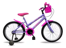 Bicicleta Infantil Aro 20 Feminina C/ Rodinha E Cesta Bella