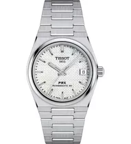 Tissot Prx Powermatic 80 35mm Watch With White Mop Dial 