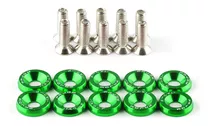 Arandelas Anodizada Aluminio Moto Auto Atv 6mm M6 X10u Verde