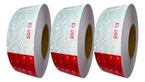 Cinta Reflectante Seguridad Rojo Blanco 45 Mts Dot C2 Legal