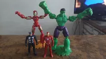 4 Bonecos Marvel Hulk, Homem De Ferro, Thor Articulados 