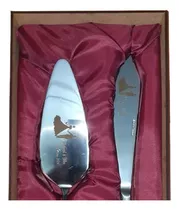 Set Cuchillo Y Espátula Torta Novios Personalizada Inc/caja