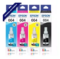 Kit 4 Refil T664 Para Epson L375 L395 L396 L355 L365 Novo