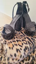 Zapatos Nuevos Negros Con Glitter Talle 38