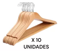 Ganchos Madera Percha Ropa Closet Organizador Pack 10 Multi