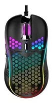 Mouse Gamer Rgb Yelandar Retro Iluminado 7 Botones Usb Dpi 6 Color Negro