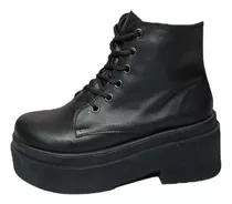 Zapato Borcego Cordon Basico Clasico Cuero Plataforma 35 A40