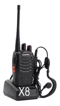 Kit X 8 Handy Baofeng Radio Walkie Talkie Bf888s 16ch Uhf + Auricular Manos Libres