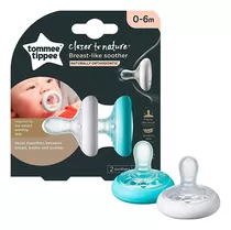 Chupones Breast-like 0-6m Tommee Tippee X 2 Color Celeste Período De Edad 0-6 Meses