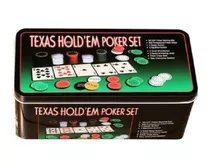 Set Póker 200 Fichas + Paño Black Jack Texas