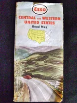 Antiguo Mapa Vial Esso Central Y Oeste U S A 1940-50