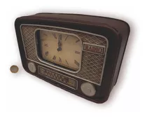 Radio Antigua Metal C/reloj Funcional Mesa/colgar 24x17x10cm