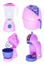 Kit Cozinha Infantil Airfryer Batedeira Cafetei Liquificador