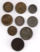 Brasil Lote 9 Monedas Diferentes Antiguas