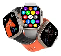 Relógio Digital Smartwatch Modelo S8 Ultra + 2023 Cor Da Caixa Prata - Pulseira Laranja