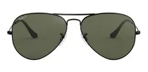 Anteojos De Sol Ray-ban Aviator Black G-15 Green Polarizado