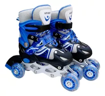  Patines En Linea Roller Luces Ruedas De Silicón Niños Niñas