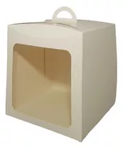 Caixa Bolo Panetone Com Visor 500g Branco - 15x15x16 - 5 Un